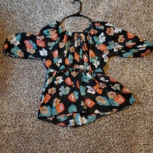 Sheer floral blouse